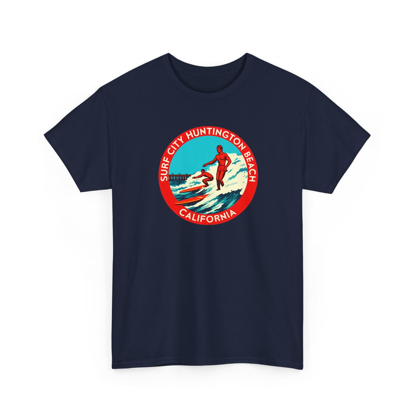 Vintage Surf City USA T-Shirt | Retro Huntington Beach California Tee | Classic Distressed Beach Logo Shirt