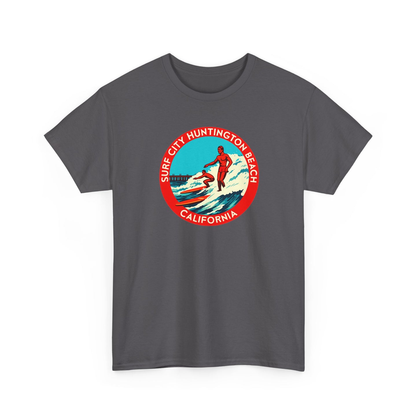 Vintage Surf City USA T-Shirt | Retro Huntington Beach California Tee | Classic Distressed Beach Logo Shirt
