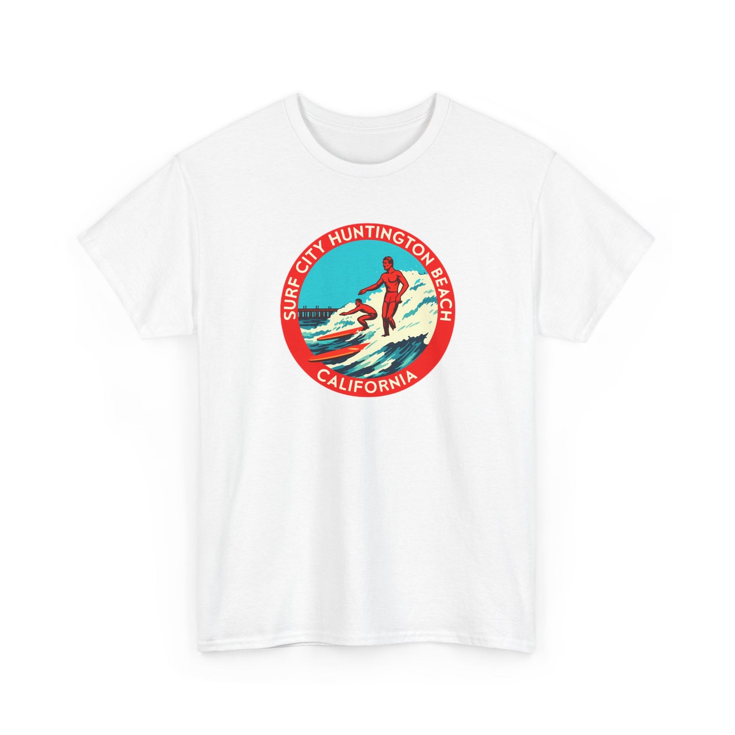 Vintage Surf City USA T-Shirt | Retro Huntington Beach California Tee | Classic Distressed Beach Logo Shirt