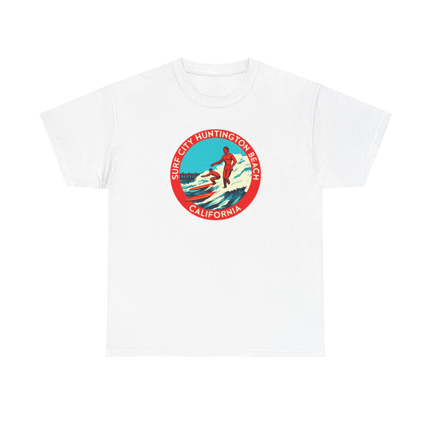 Vintage Surf City USA T-Shirt | Retro Huntington Beach California Tee | Classic Distressed Beach Logo Shirt