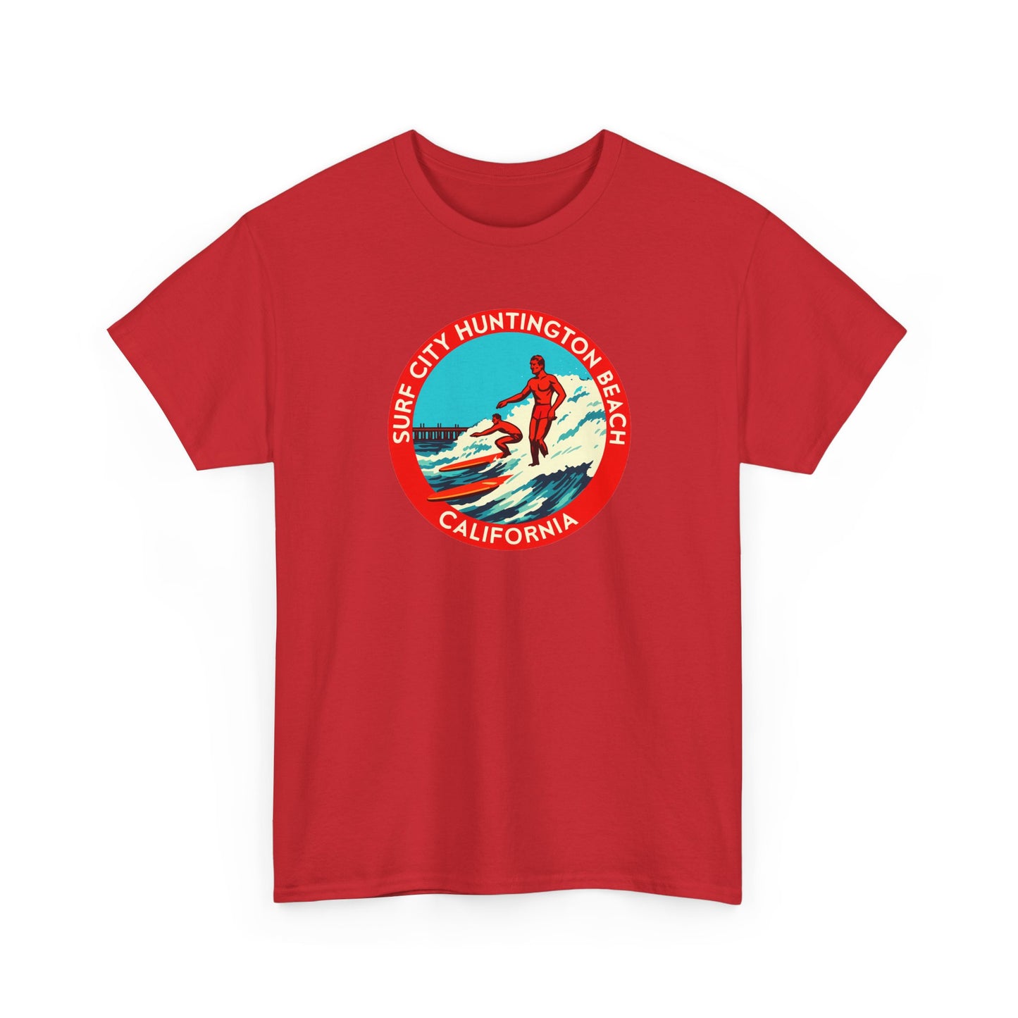 Vintage Surf City USA T-Shirt | Retro Huntington Beach California Tee | Classic Distressed Beach Logo Shirt