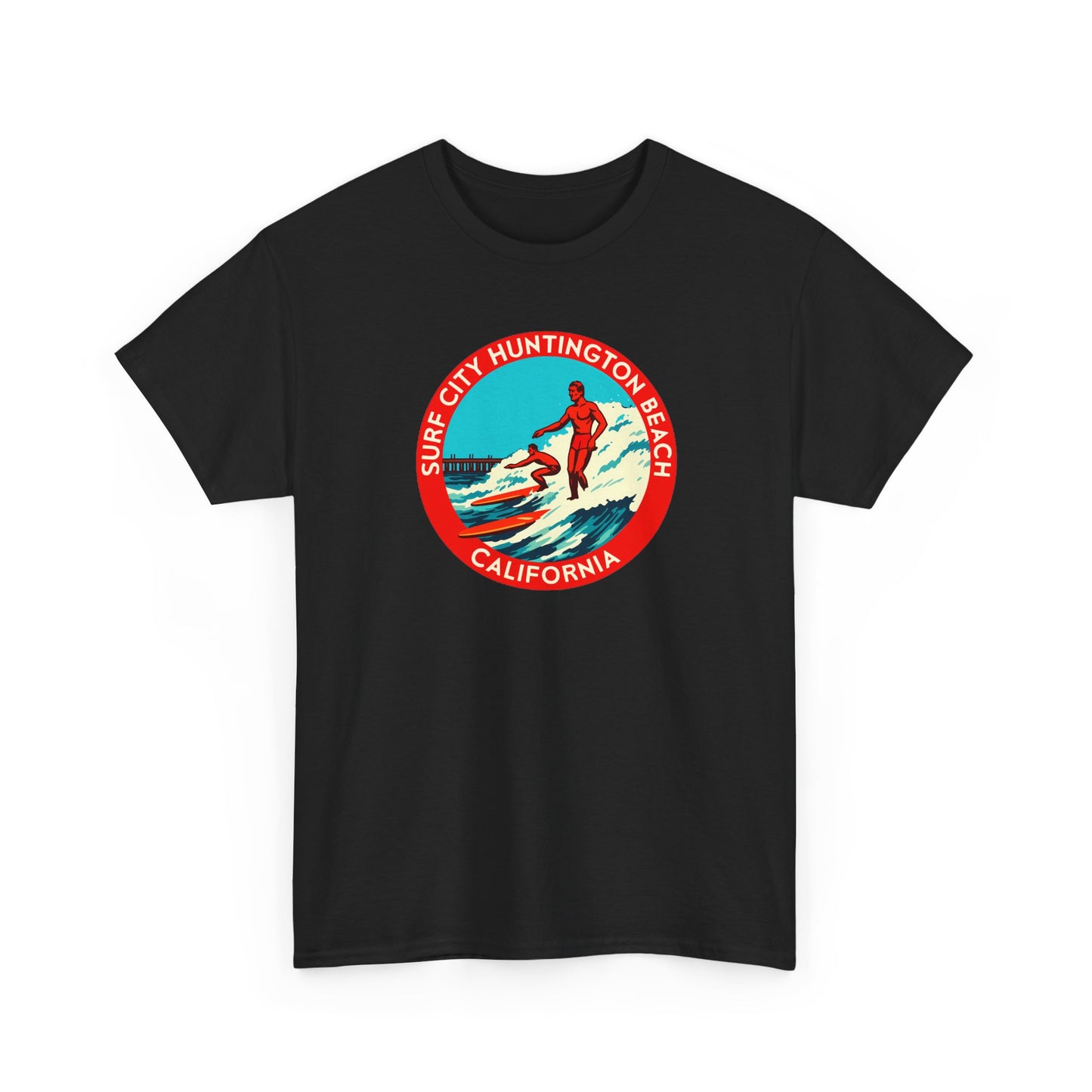 Vintage Surf City USA T-Shirt | Retro Huntington Beach California Tee | Classic Distressed Beach Logo Shirt