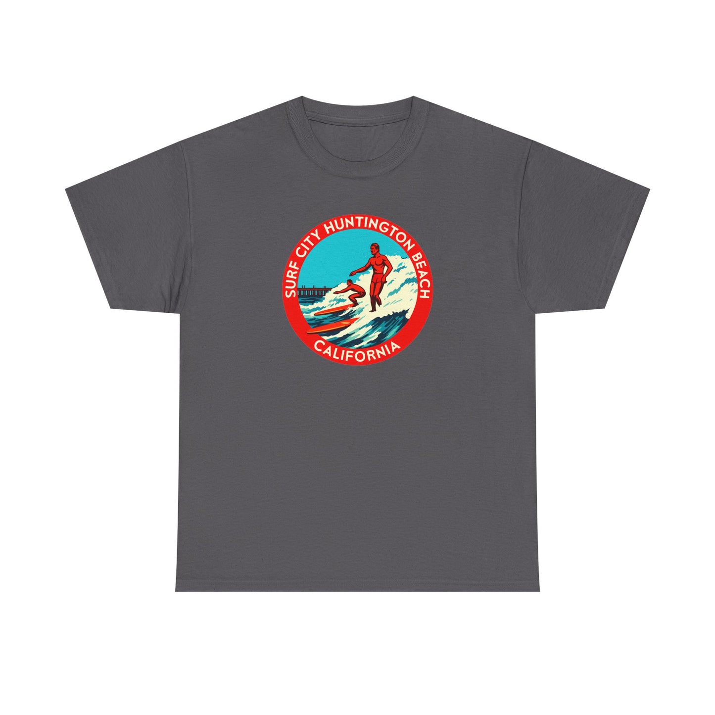 Vintage Surf City USA T-Shirt | Retro Huntington Beach California Tee | Classic Distressed Beach Logo Shirt