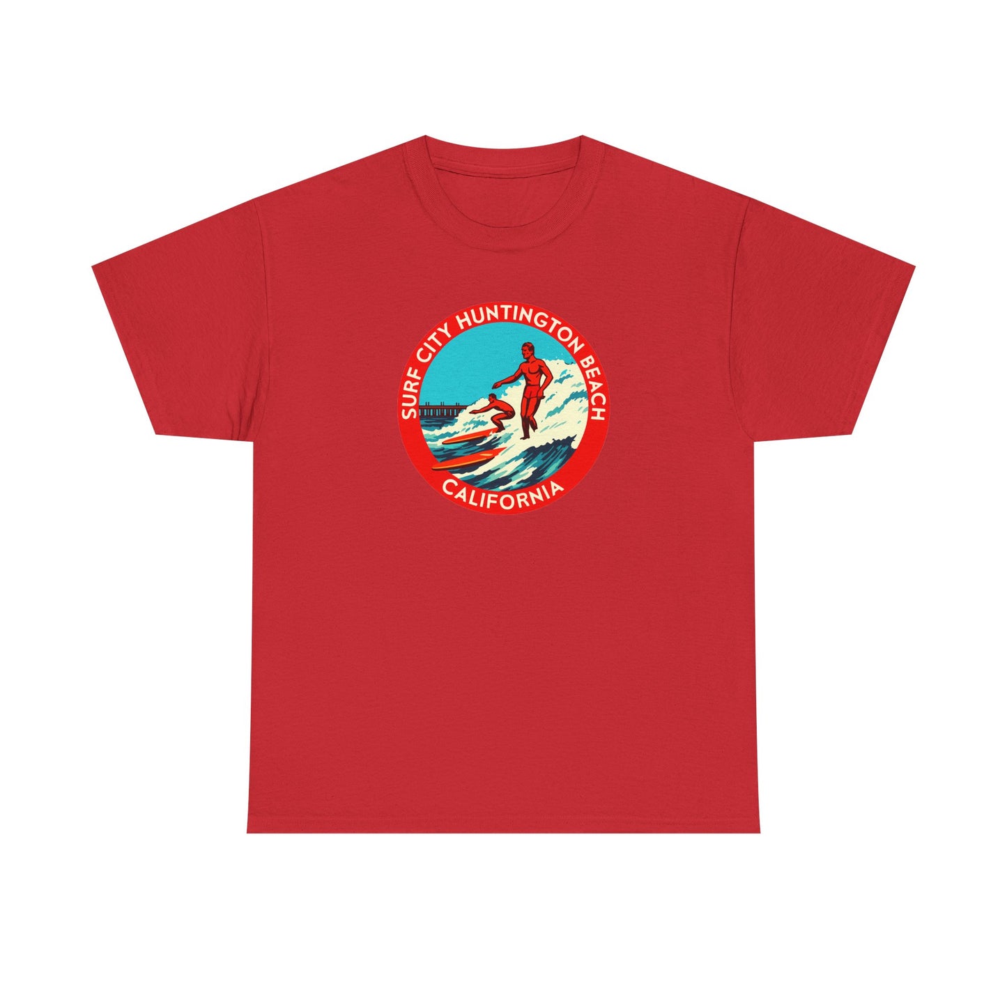Vintage Surf City USA T-Shirt | Retro Huntington Beach California Tee | Classic Distressed Beach Logo Shirt