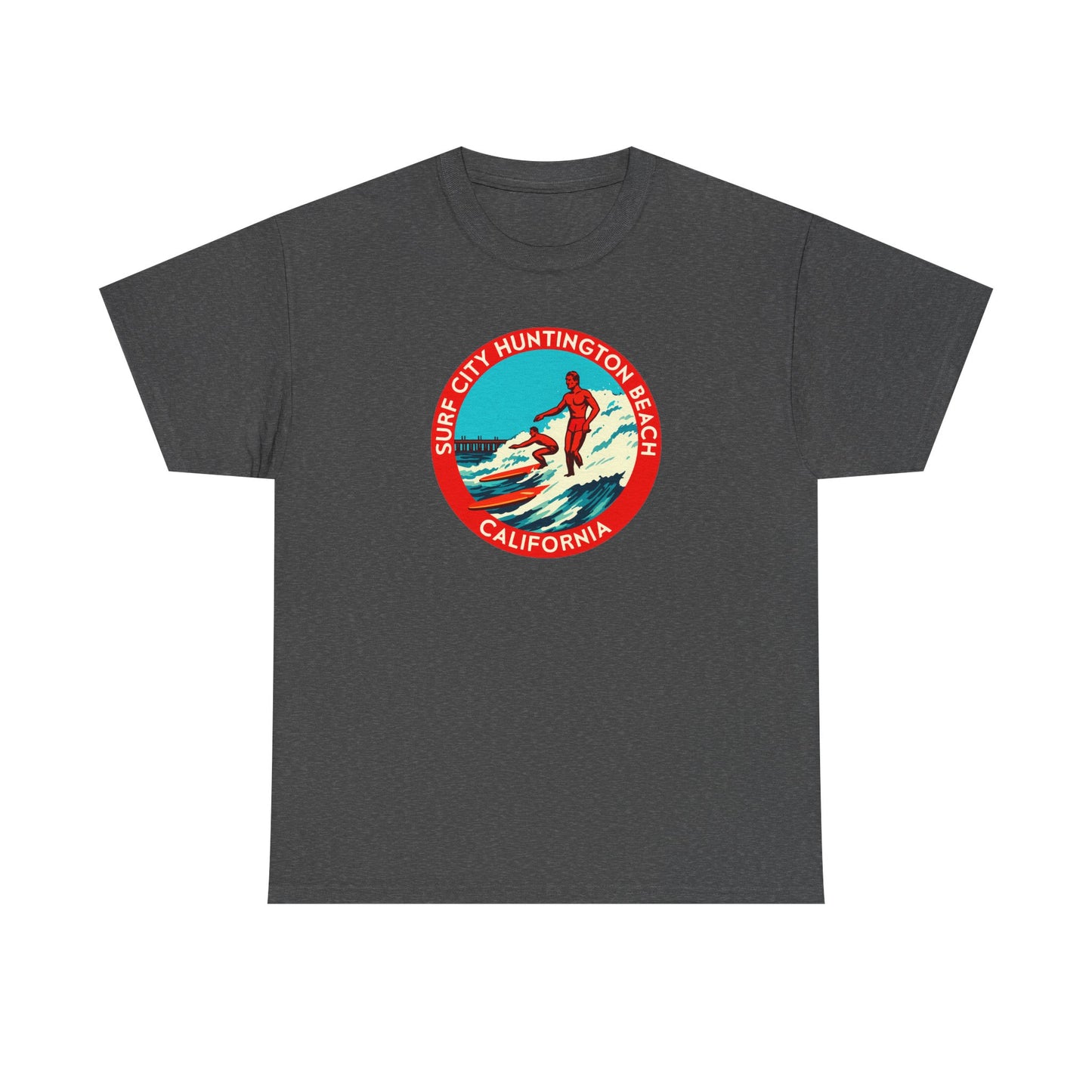 Vintage Surf City USA T-Shirt | Retro Huntington Beach California Tee | Classic Distressed Beach Logo Shirt