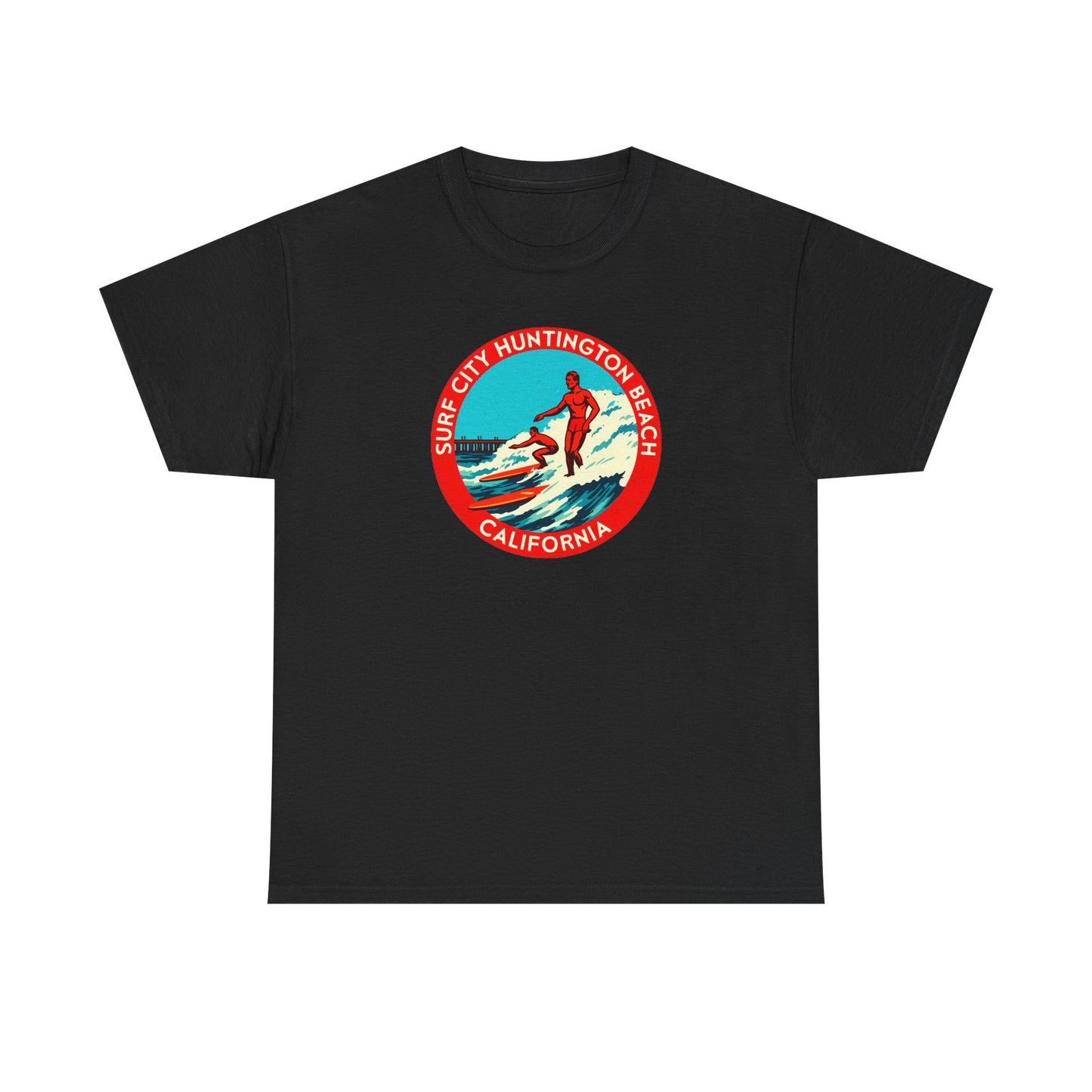 Vintage Surf City USA T-Shirt | Retro Huntington Beach California Tee | Classic Distressed Beach Logo Shirt