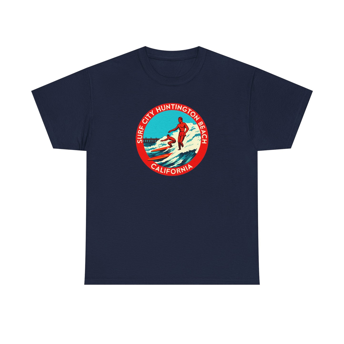 Vintage Surf City USA T-Shirt | Retro Huntington Beach California Tee | Classic Distressed Beach Logo Shirt