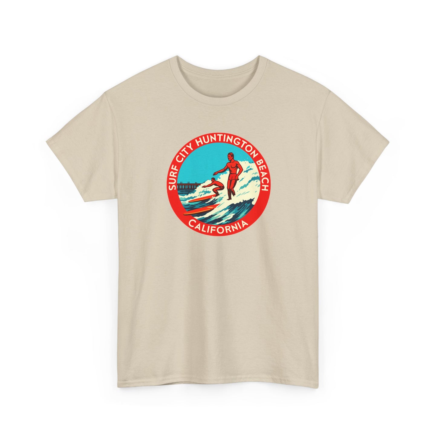 Vintage Surf City USA T-Shirt | Retro Huntington Beach California Tee | Classic Distressed Beach Logo Shirt